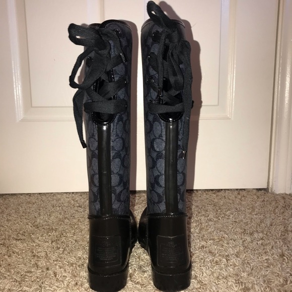 Coach Shoes - COACH Bow Tie Lace Up Rain Boots